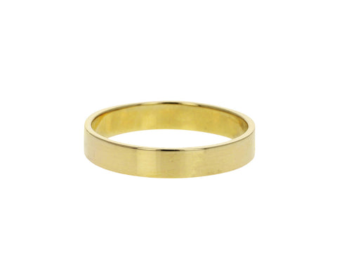 4mm Polished Gold Square Edge Men's Band