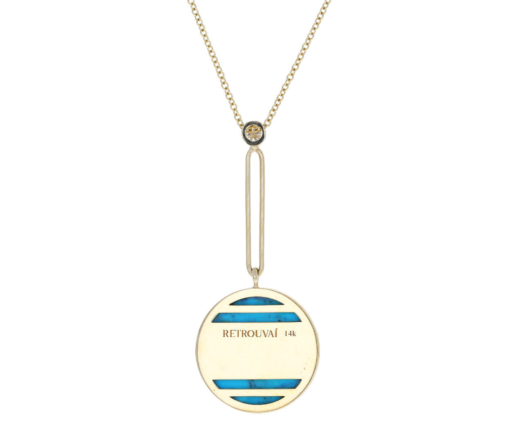 Turquoise, Diamond and Tanzanite Compass Pendant Necklace