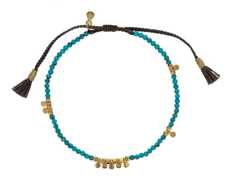 Turquoise and Gold Disc Bracelet - TWISTonline 