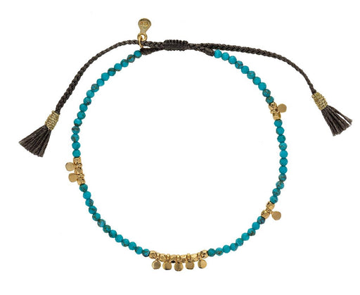 Turquoise and Gold Disc Bracelet - TWISTonline