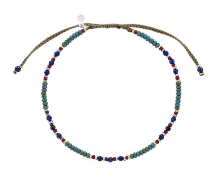 Tai Lapis and Turquoise Beaded Bracelet