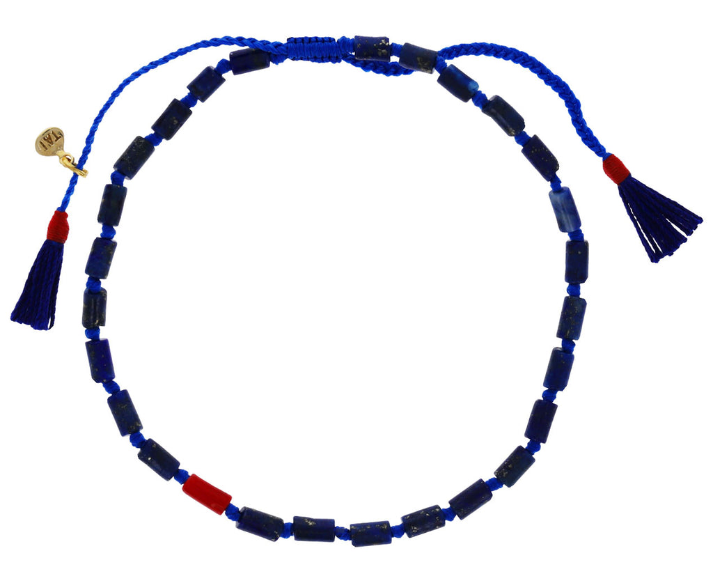 Lapis and Coral Beaded Bracelet