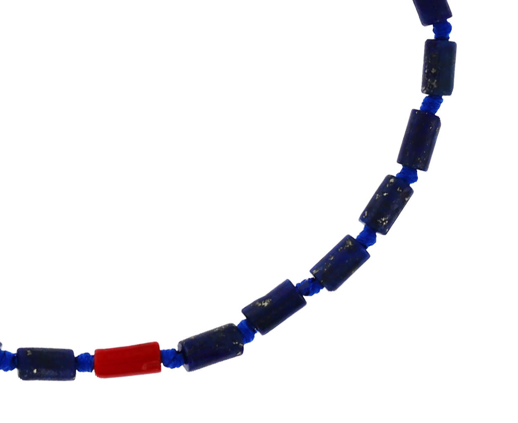 Lapis and Coral Beaded Bracelet