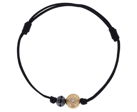 Yellow Gold and Black Diamond Double Orb Bracelet