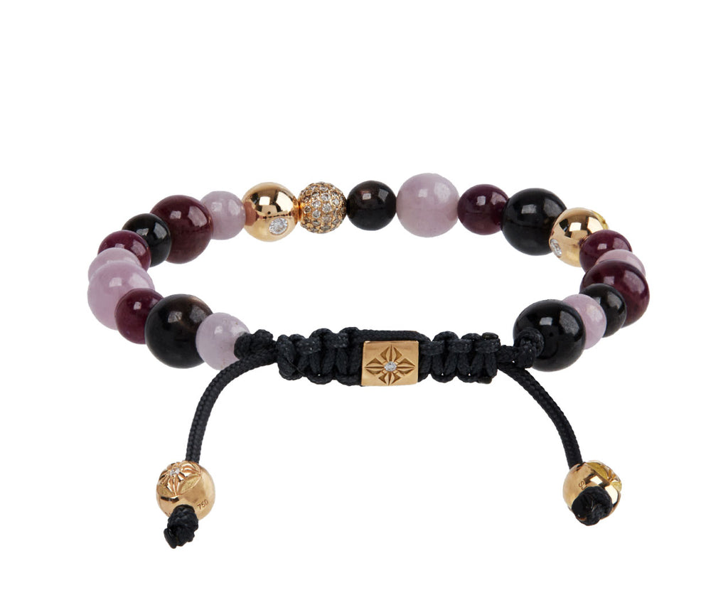 Shamballa Jewels Ruby, Pink and Brown Sapphire Bead Bracelet Back