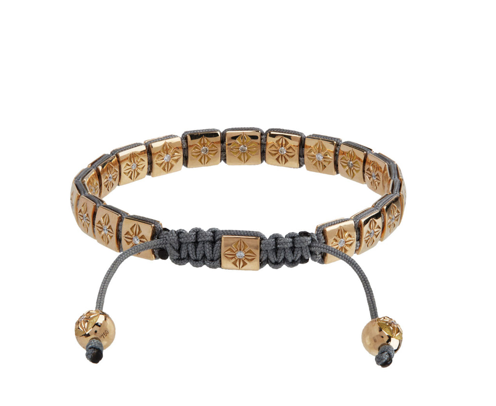 Shamballa Jewels Yellow Gold Brown Diamond Pavé Lock Bead Bracelet back