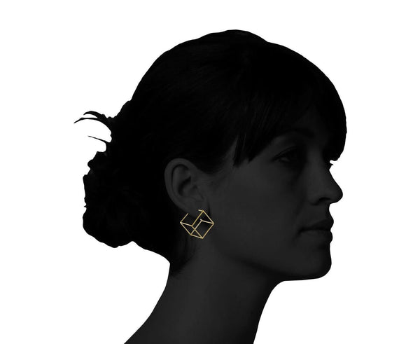 Large Open Cube SINGLE EARRING