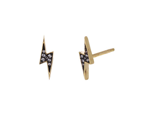 Diamond Lightning Bolt Studs