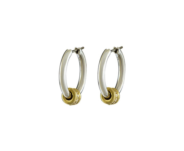 Silver Ara Diamond Hoop Earrings
