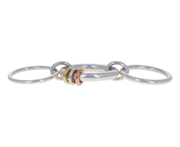 Gemini Three Link Silver and Gold Ring