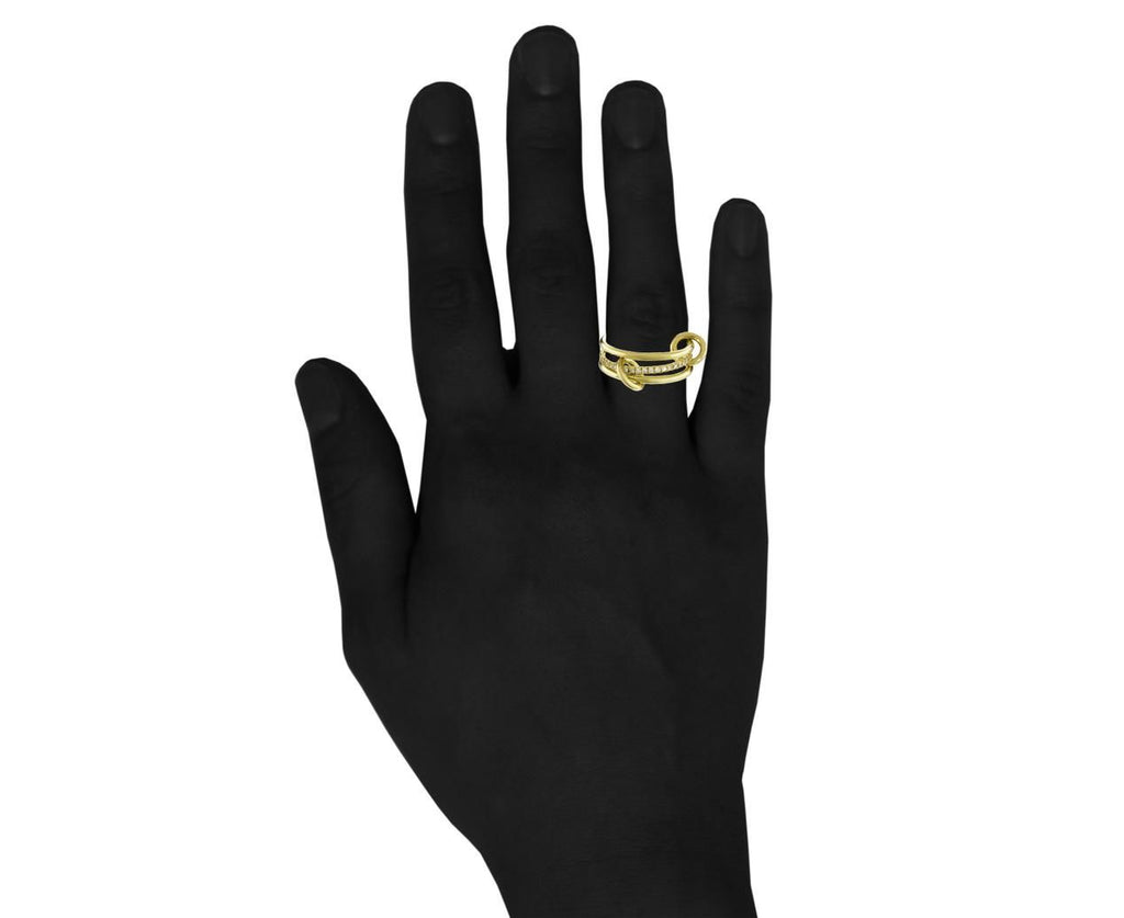 Gold and Diamond Triple Sonny Ring - TWISTonline