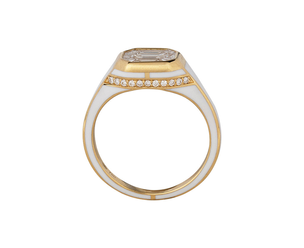 State Property Diamond Cabot Bone White Ring Top View