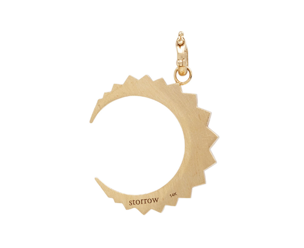 Storrow Pearl and Black Diamond Crescent Estelle Charm Pendant ONLY Back