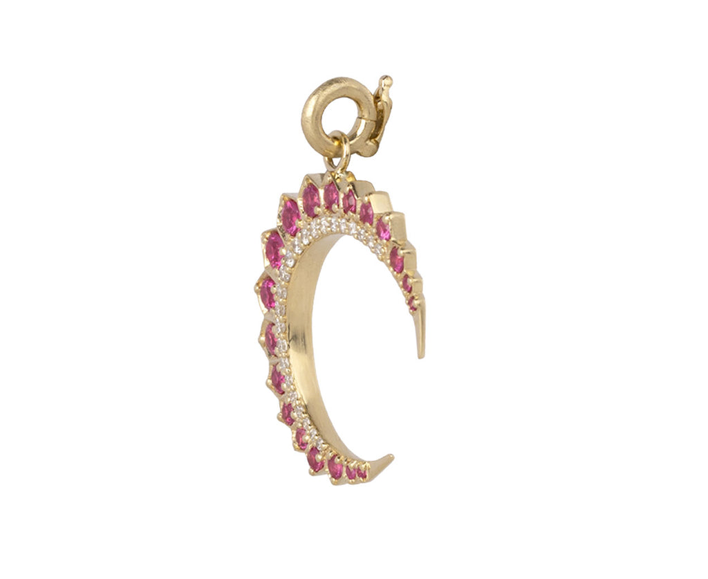 Pink Sapphire and Diamond Estelle Crescent Charm ONLY