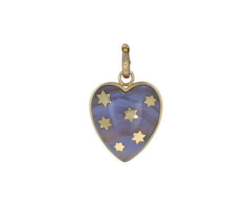 Blue Chalcedony Anna Heart Charm Pendant ONLY