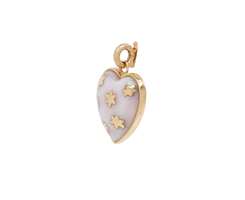 Storrow Pink Opal Anna Star Heart Charm ONLY Side View
