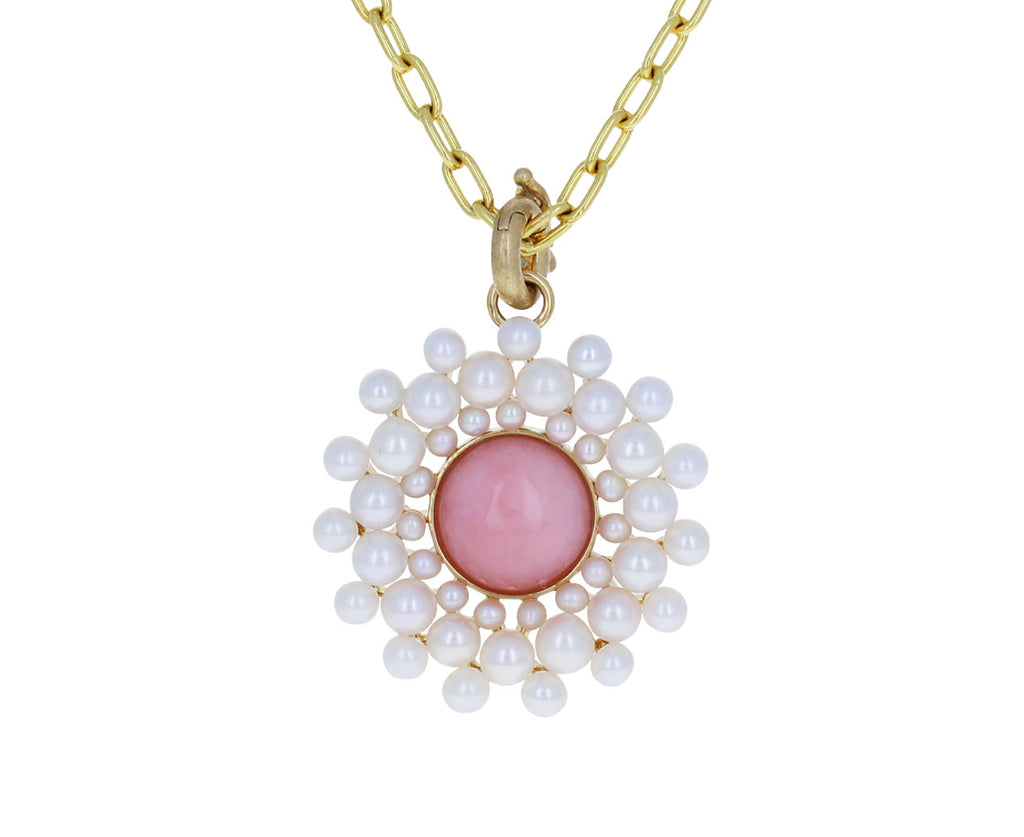 Pink Opal and Pearl Juliet Cluster Charm ONLY