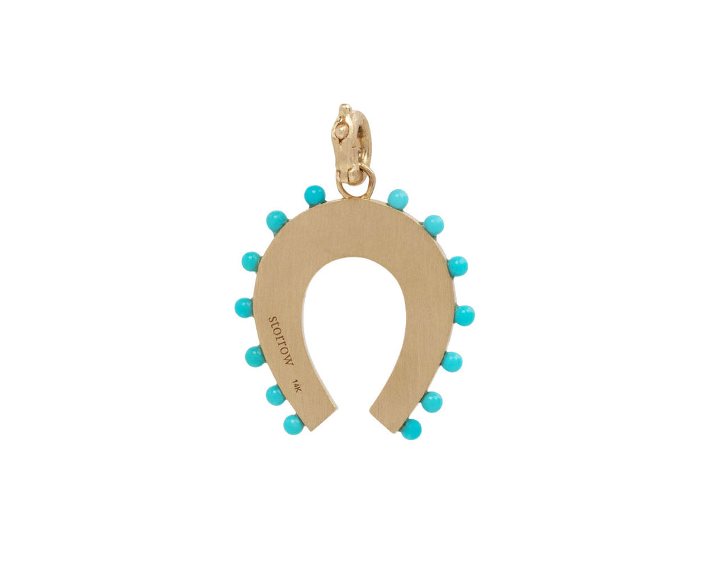 Storrow Turquoise Holly Horseshoe Charm ONLY Back