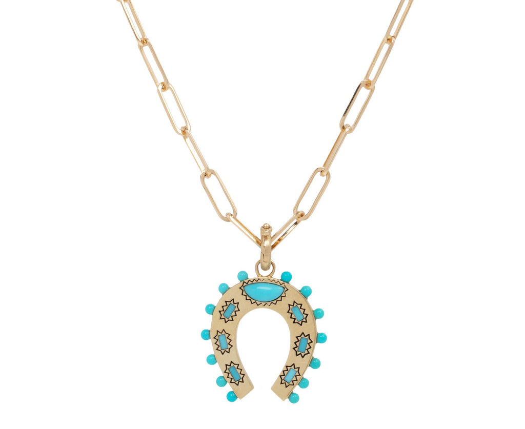 Storrow Turquoise Holly Horseshoe Charm ONLY On Chain