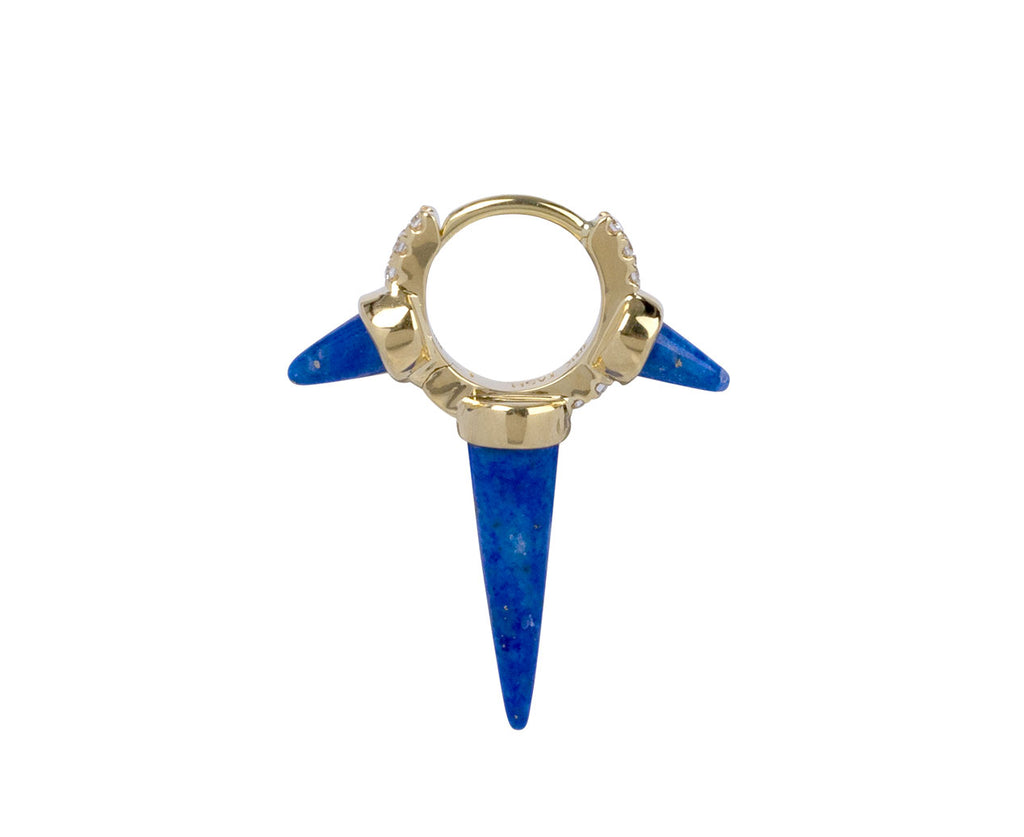 1/4 Lapis Triple Long Spike Diamond SINGLE Hoop