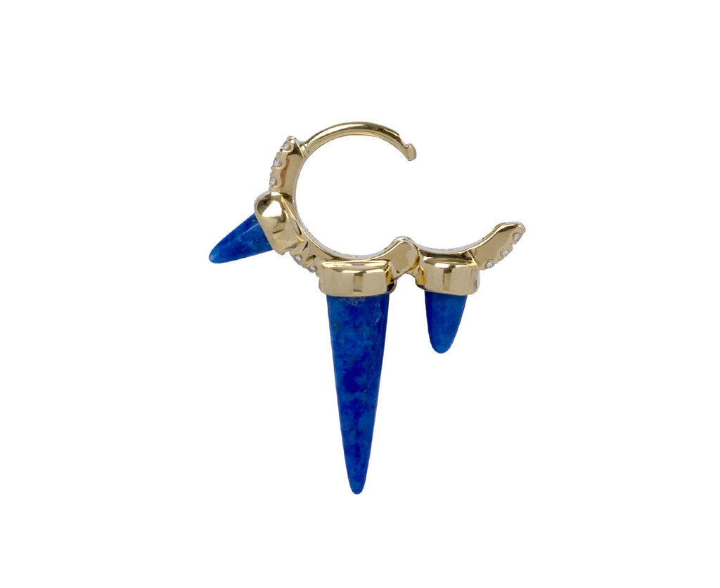 1/4 Lapis Triple Long Spike Diamond SINGLE Hoop