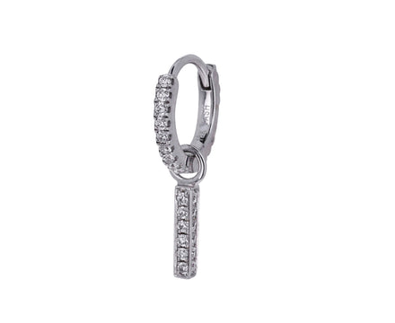 White Gold Diamond Pavé Bar Dangle Charm ONLY