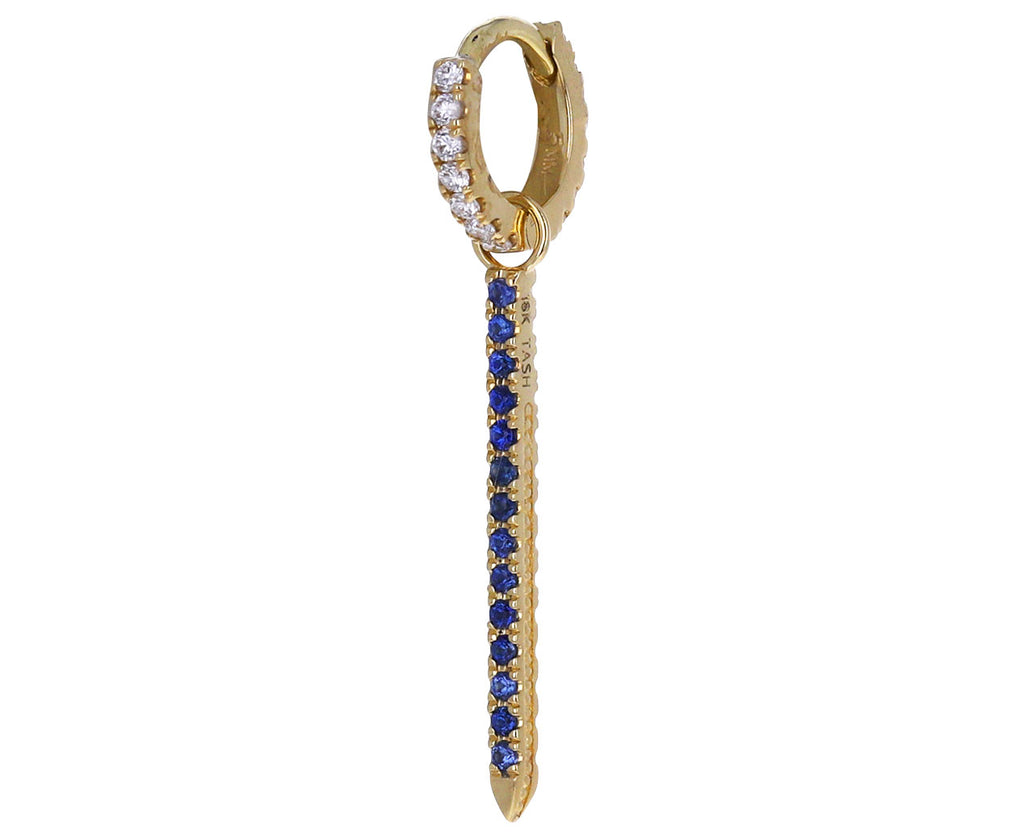 18mm Yellow Gold Sapphire and Diamond Pavé Bar Dangle Charm ONLY