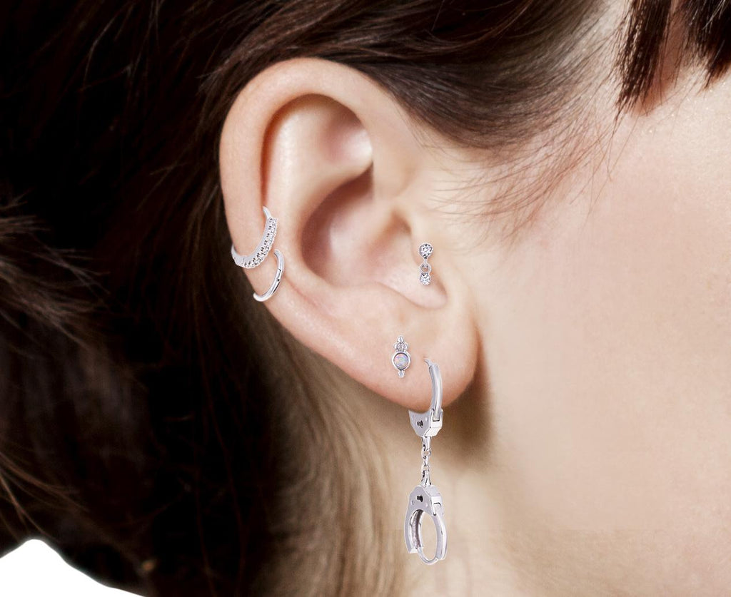 1/4 White Gold SINGLE Rotating Hoop - TWISTonline