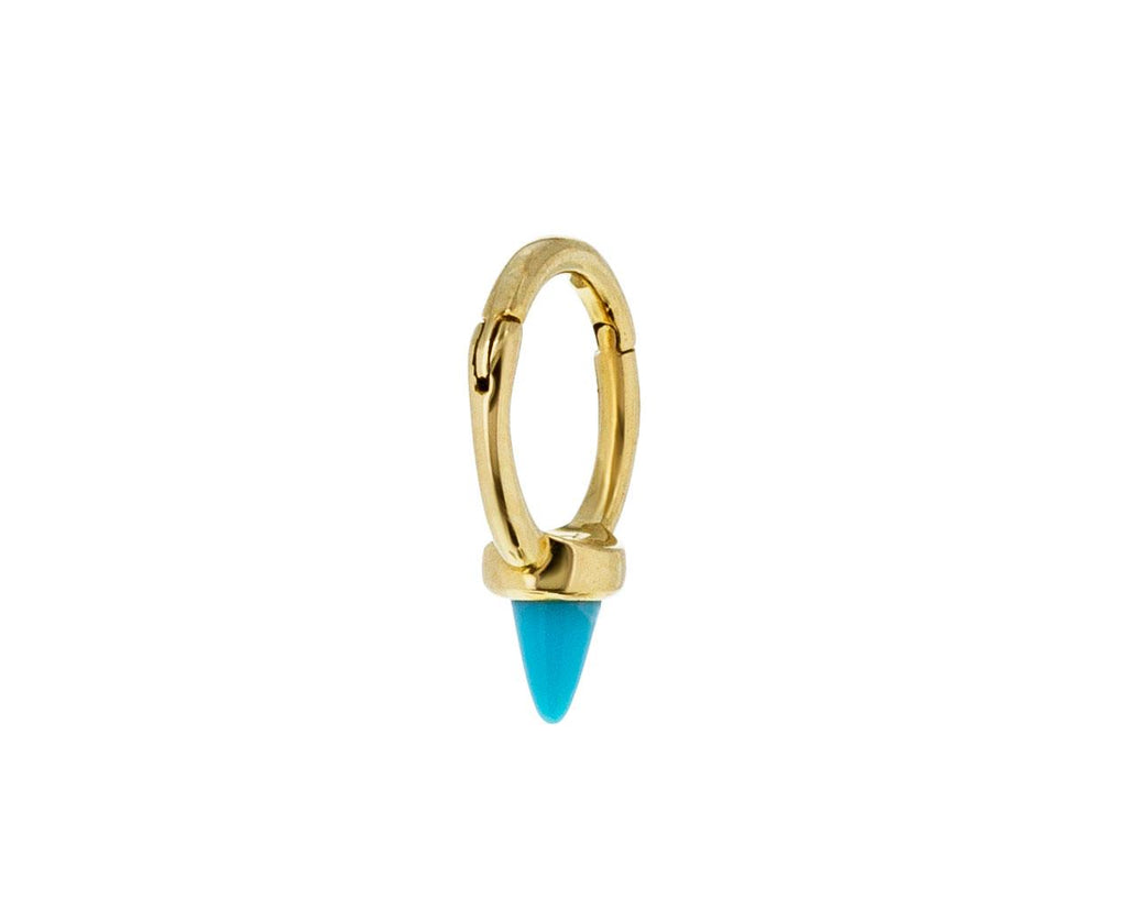 1/4 Yellow Gold Turquoise Spike SINGLE Rotating Hoop - TWISTonline