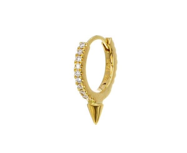5/16 Yellow Gold Diamond Eternity Spike SINGLE Hoop