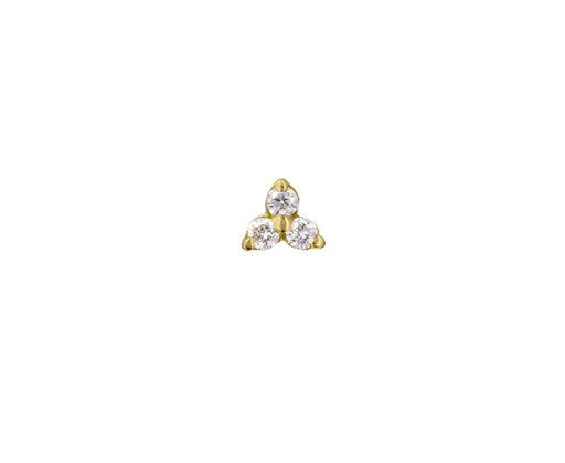 Yellow Gold Diamond Trinity SINGLE Stud - TWISTonline