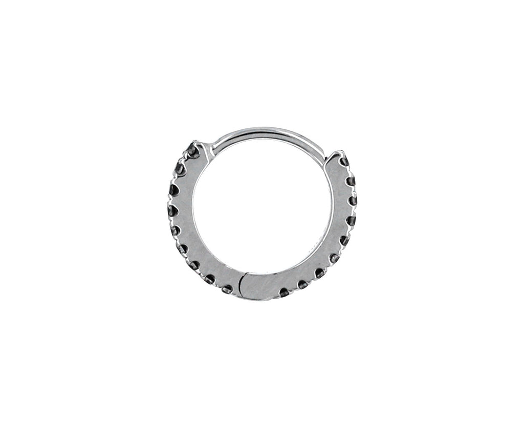 1/4 White Gold Black Diamond Eternity SINGLE Hoop