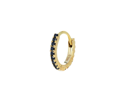 1/4 Yellow Gold Black Diamond Eternity SINGLE Hoop