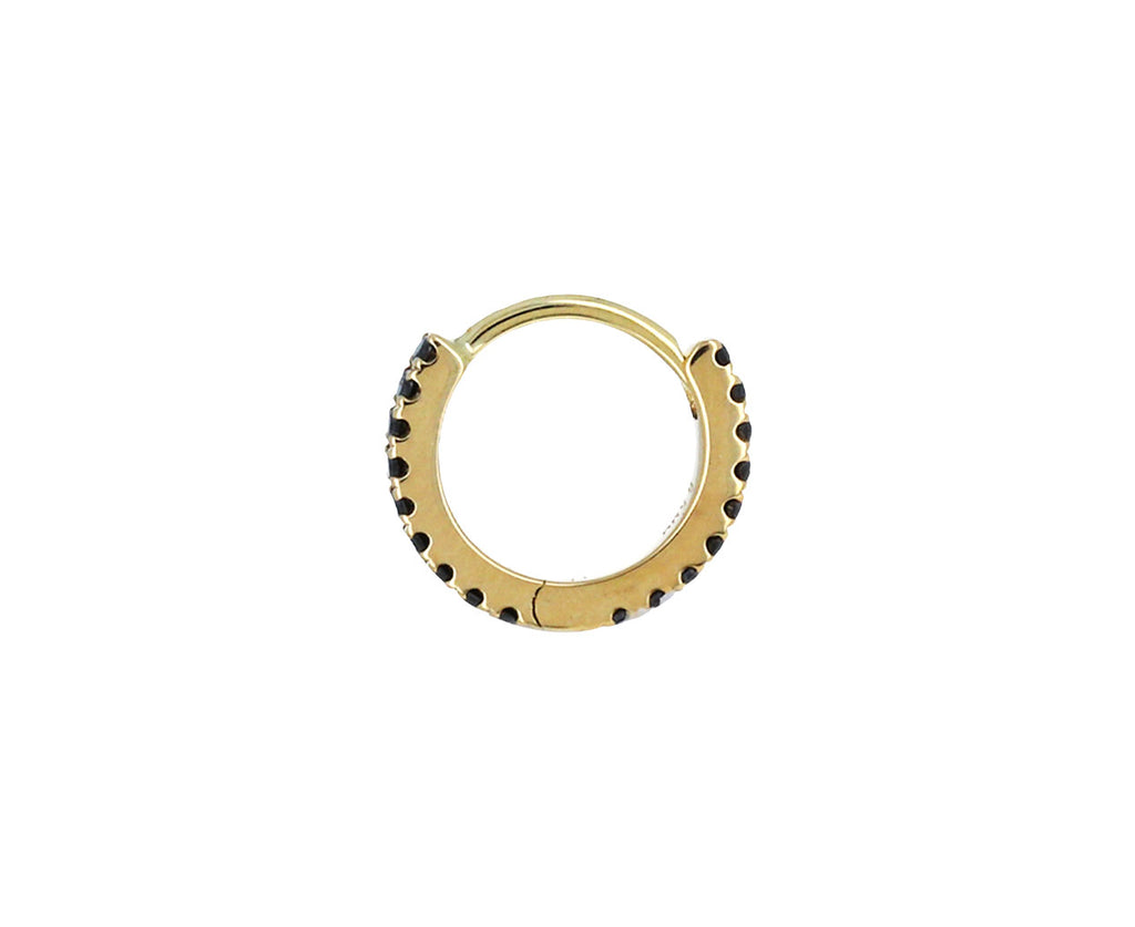 1/4 Yellow Gold Black Diamond Eternity SINGLE Hoop