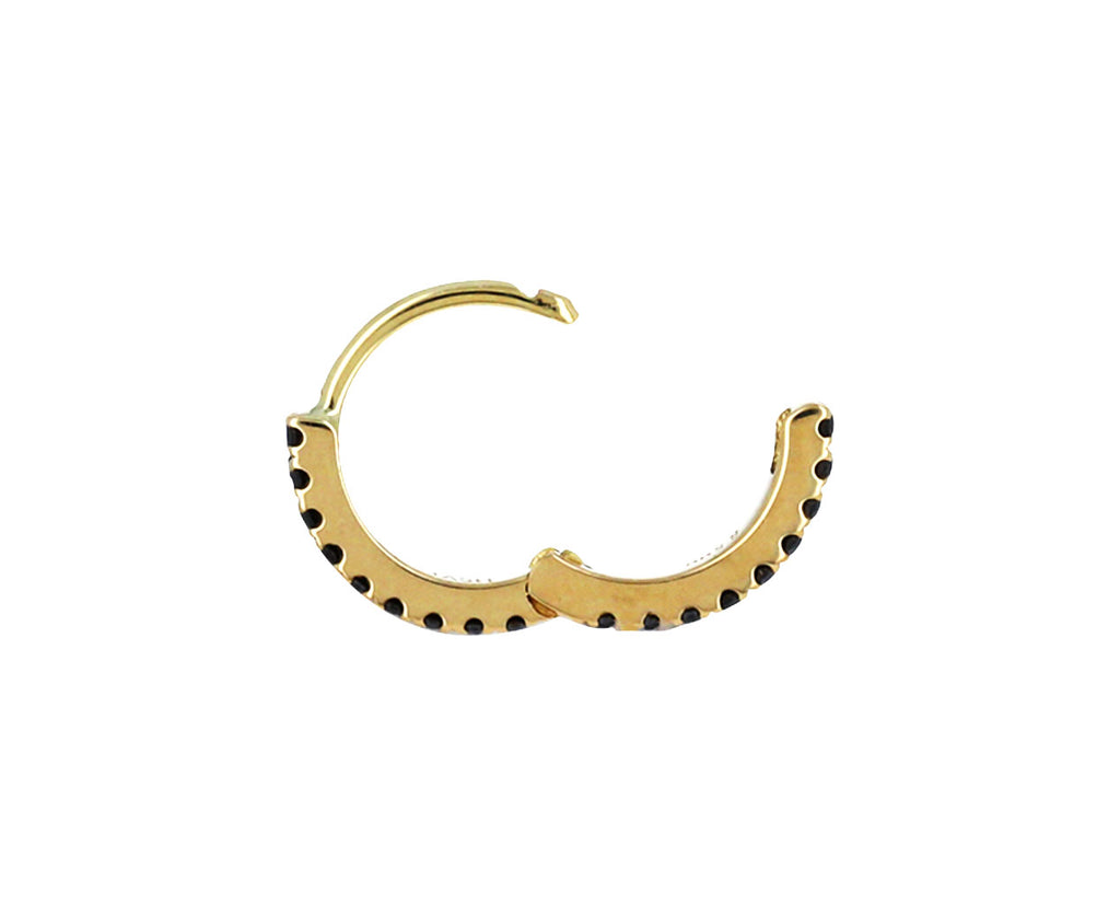 1/4 Yellow Gold Black Diamond Eternity SINGLE Hoop