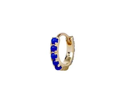 1/4 Yellow Gold Lapis Eternity SINGLE Hoop