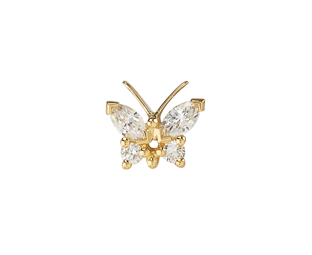 Maria Tash Yellow Gold Diamond Butterfly SINGLE Stud