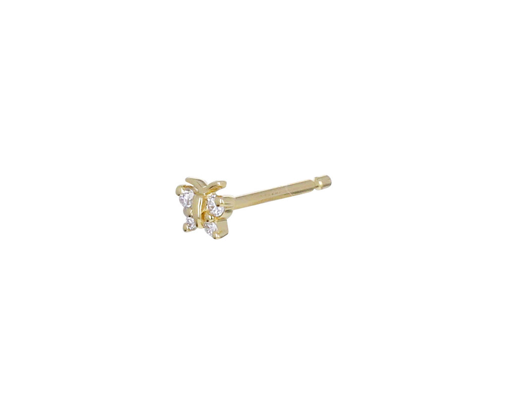 Yellow Gold Diamond Butterfly SINGLE Stud Earring