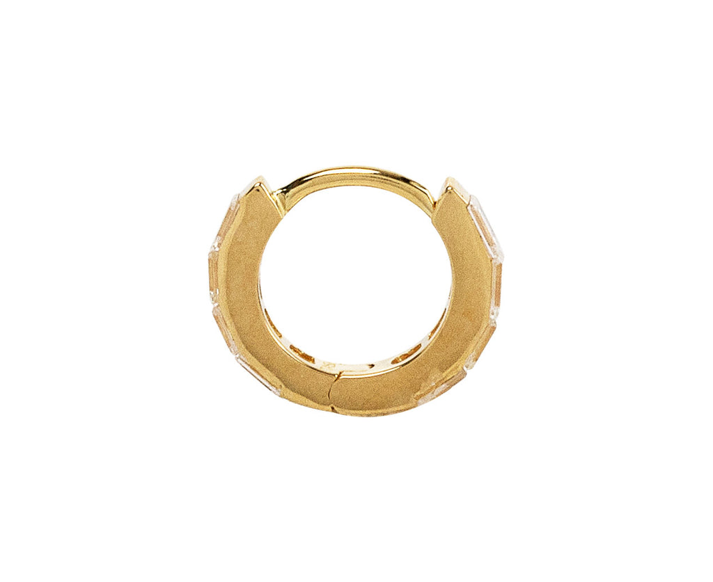 Maria Tash 1/4 Invisible Set Baguette Diamond Eternity SINGLE Hoop Side