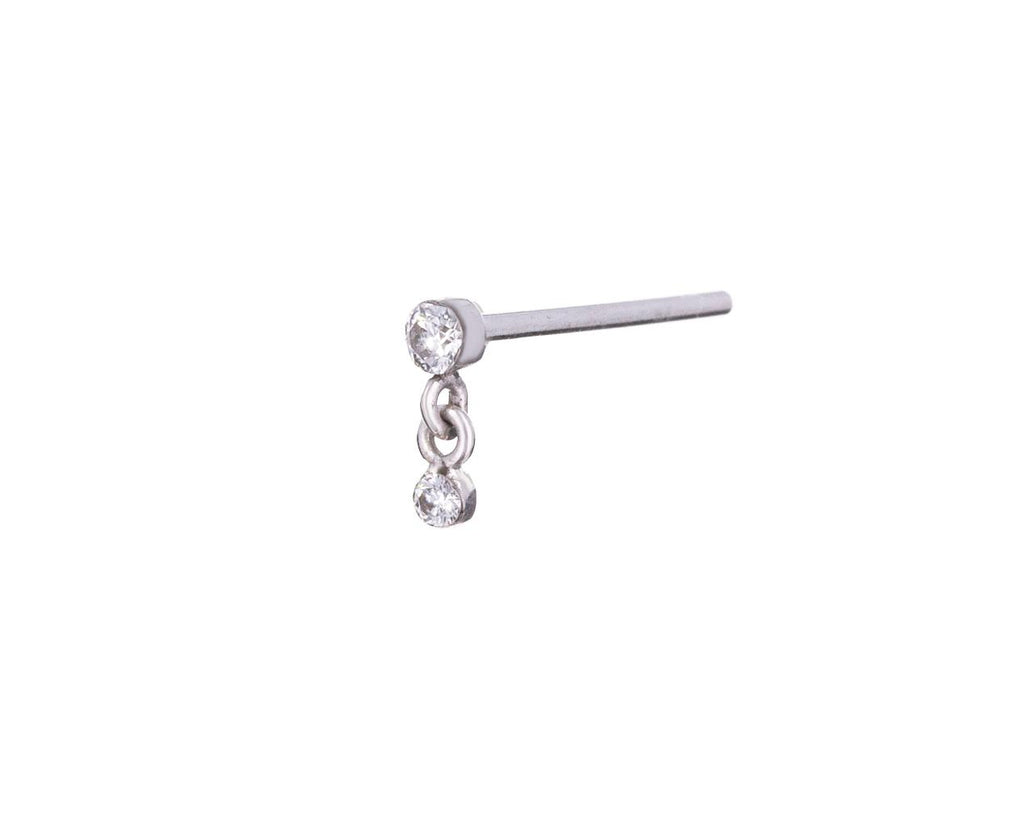 Invisible Set Diamond Dangle SINGLE Stud - TWISTonline