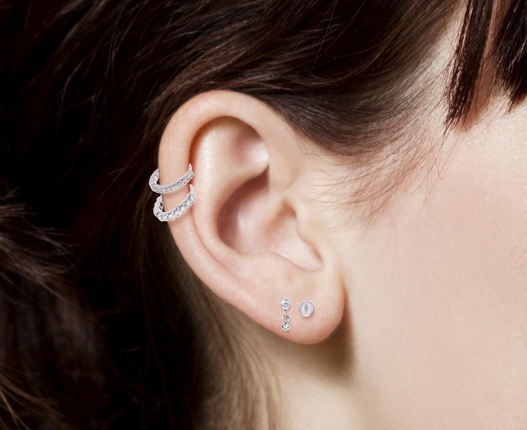 Invisible Set Diamond Dangle SINGLE Stud - TWISTonline