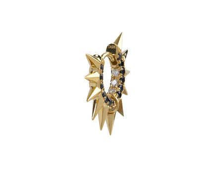 Maria Tash 1/4 Black and White Diamond Mohawk SINGLE Hoop Earring