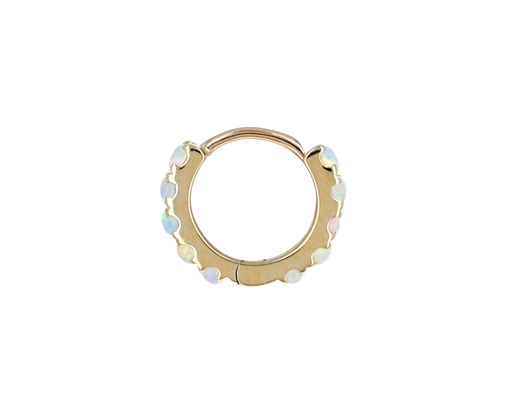 1/4 Yellow Gold Opal Eternity SINGLE Hoop