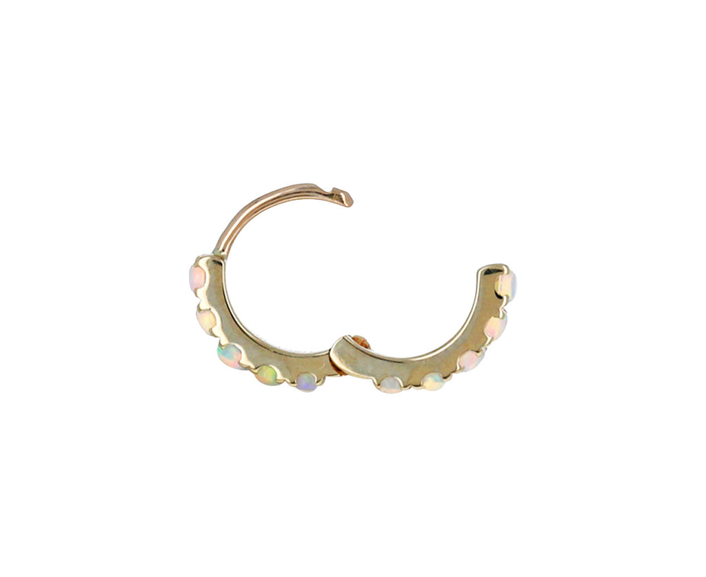 1/4 Yellow Gold Opal Eternity SINGLE Hoop