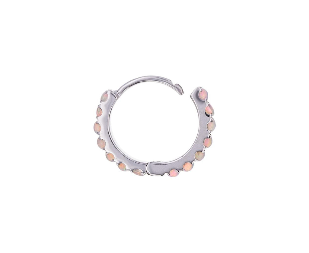 5/16 White Gold Opal Eternity SINGLE Hoop - TWISTonline