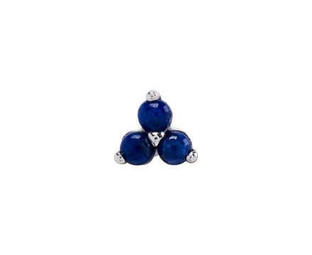 White Gold Lapis Trinity SINGLE Stud Earring