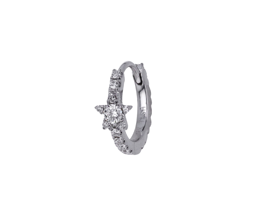 5/16 White Gold Diamond Star Eternity SINGLE Hoop - TWISTonline