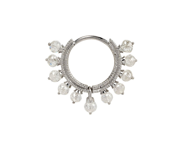 5/16 White Gold Diamond Coronet SINGLE Hoop