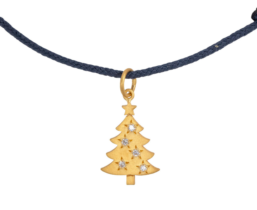 Marie-Hélène de Taillac Diamond Christmas Tree Charm Bracelet Close Up