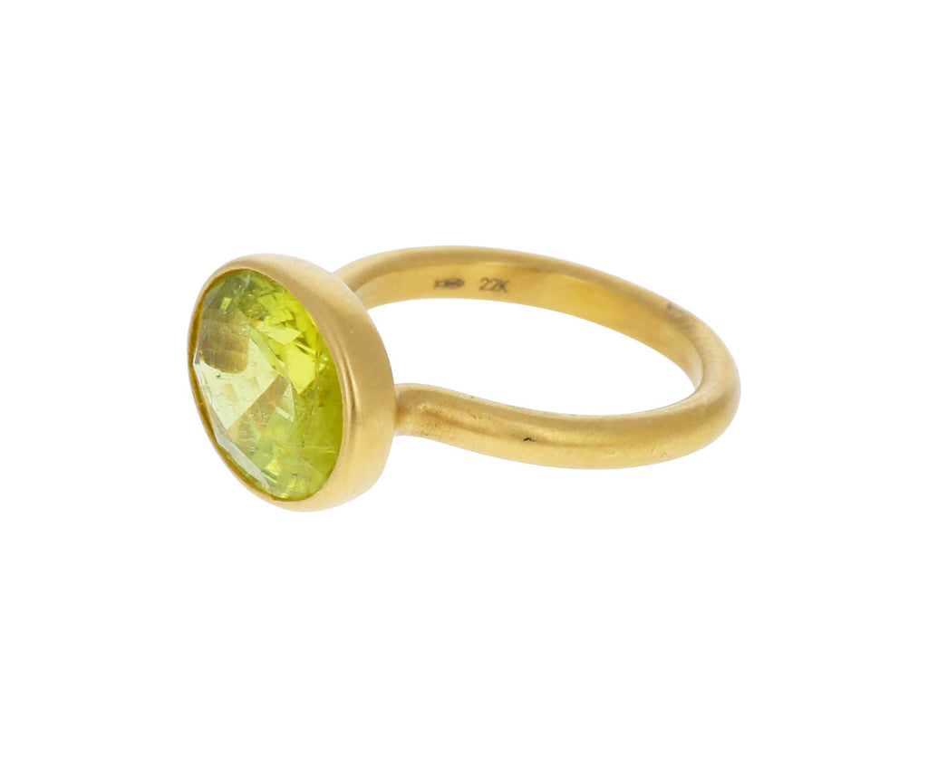 Yellow Tourmaline Princess Ring